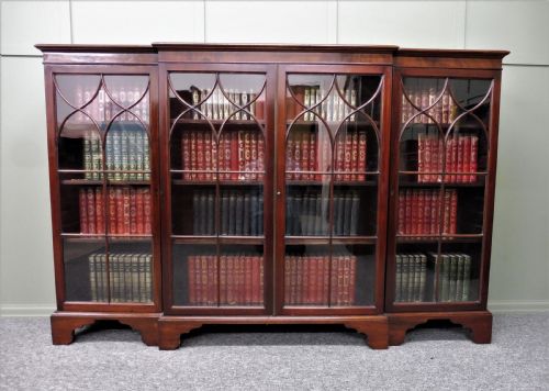 Edwardian Mahogany Breakfront Bookcase