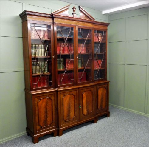 Large Edwardian Breakfront Bookcase