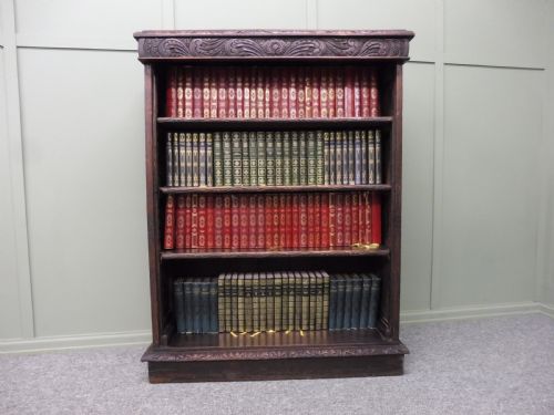 Victorian Carved Oak Bookcase