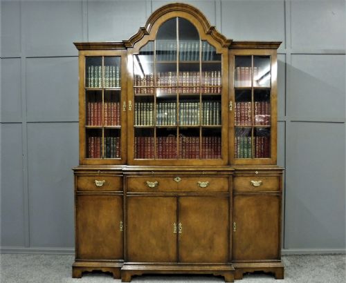 Large Walnut Dome Top Bookcase