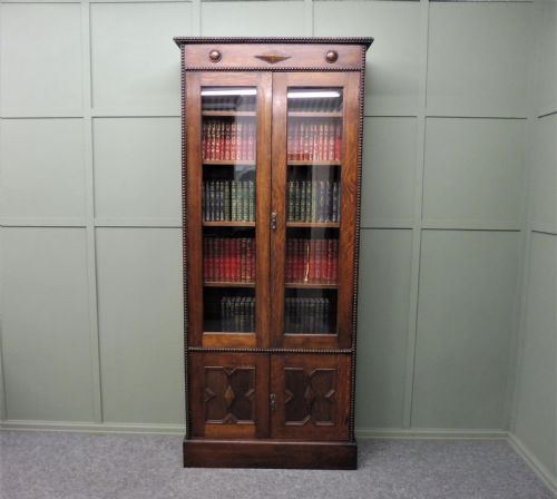 Tall Slim Oak Bookcase