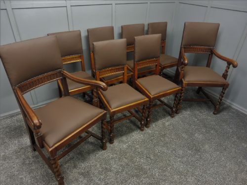 Set of 8 Oak Dining Chairs