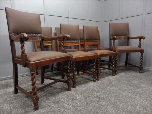 fig 1. SET OF 8 OAK DINING CHAIRS