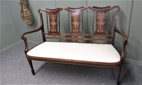 Edwardian Mahogany Inlaid Sofa