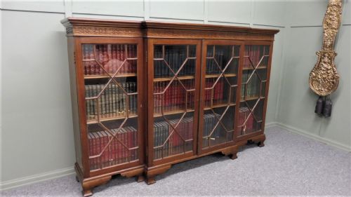 Edwardian Mahogany Breakfront Bookcase