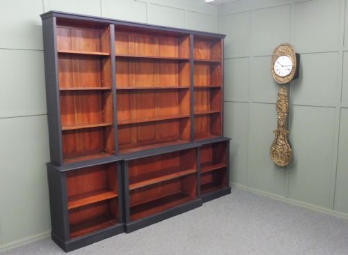 Rustic  Victorian Painted Open Bookcase
