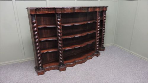 Victorian Walnut and Oak Bookcase