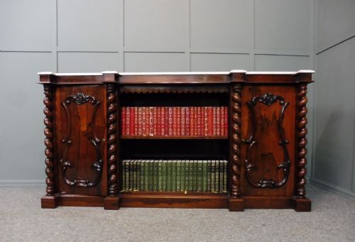 Mid 19th Century Rosewood and Marble Bookcase