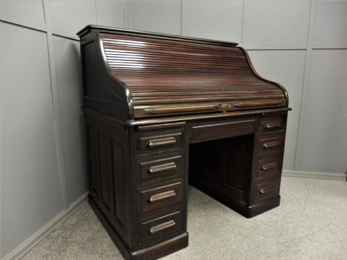 Edwardian Mahogany Roll Top Desk
