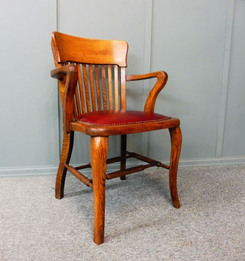 Edwardian Oak Office Arm Chair