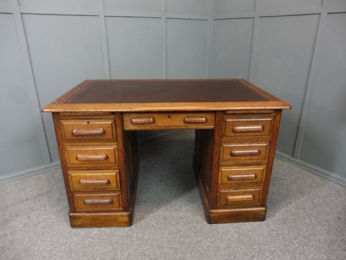 Golden Oak Pedestal Desk
