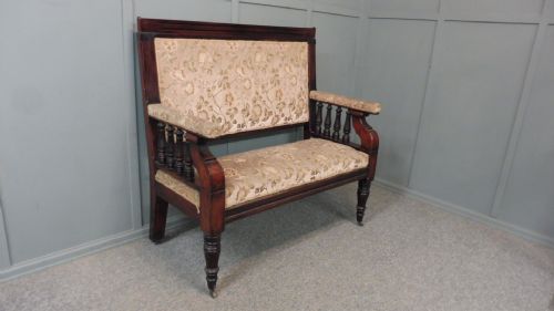 Victorian Mahogany Hall Bench