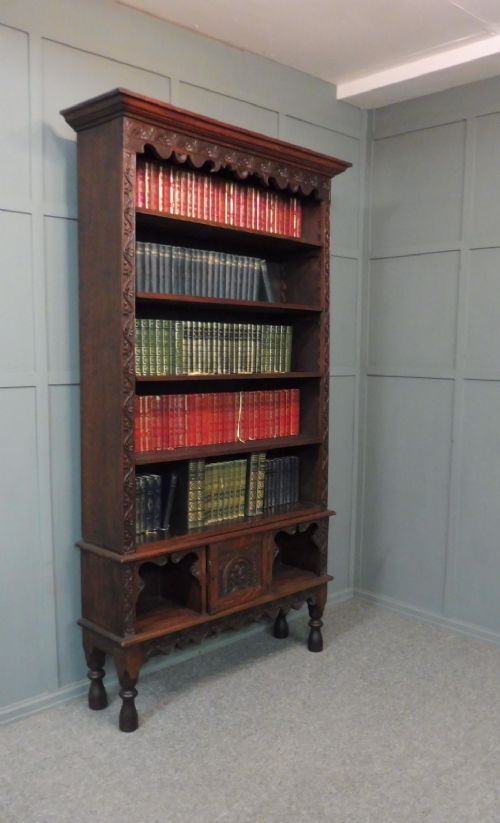 Antique Carved Oak Bookcase