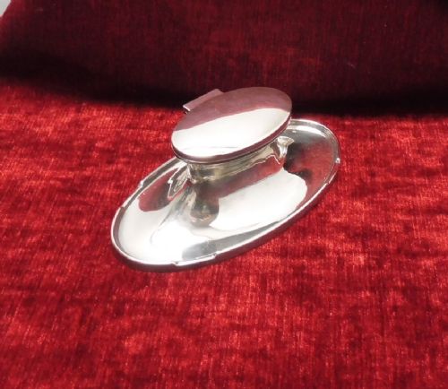 Large Silver Capstan Inkwell