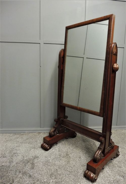 Victorian Mahogany Floor Standing Cheval Mirror