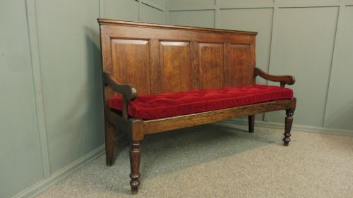 19th Century Oak Hall Bench / Settle
