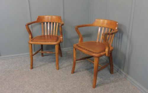 Pair of Oak Desk Chairs/ Office Chairs