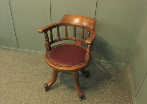 Victorian Oak Captains Desk Chair