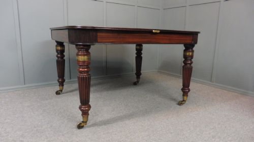 fig 1. REGENCY PERIOD MAHOGANY MILITARY CAMPAIGN DINING TABLE 