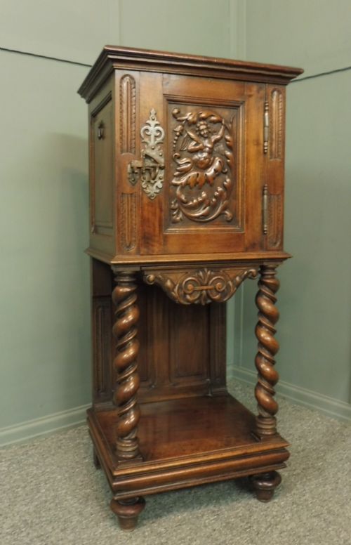 French Carved Walnut Cupboard/ Wine Cupboard