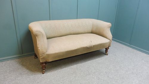 Small Victorian Chesterfield Sofa for Recovering