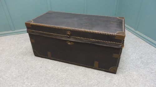 Studded and Leather Covered Military Chest/trunk
