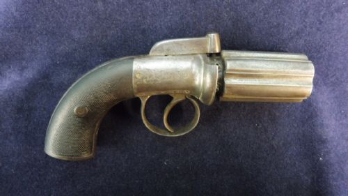 Antique Gun 19th Century Percussion Pepperpot Pistol