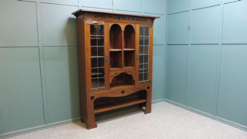 Oak Arts and Crafts Motto Bookcase