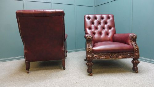 PAIR OF VICTORIAN CARVED OAK CHAIRS - ADDITIONAL PHOTO 8