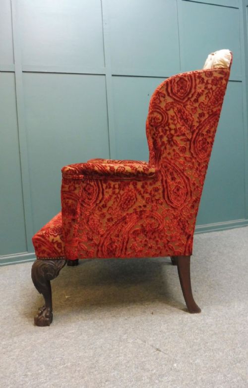 19TH CENTURY WING ARMCHAIR - ADDITIONAL PHOTO 4