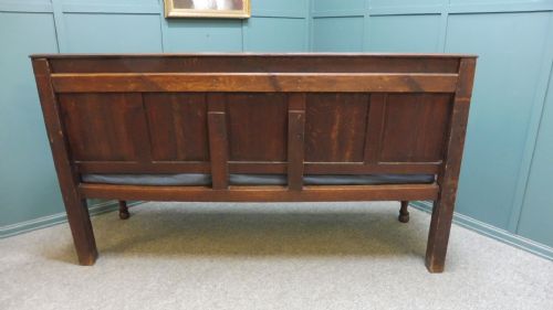 GEORGIAN OAK AND MAHOGANY SETTLE HALL BENCH - ADDITIONAL PHOTO 6