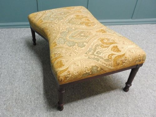 REGENCY HOURGLASS UPHOLSTERED FOOTSTOOL C1820 - ADDITIONAL PHOTO 3