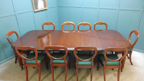 VICTORIAN EXTENDING DINING TABLE AND 10 CHAIRS - ADDITIONAL PHOTO 5