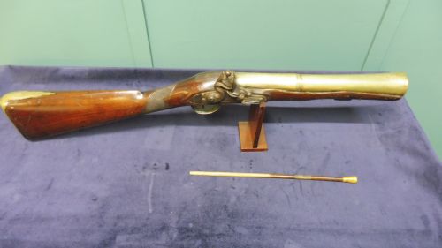 BRASS BARRELED FLINTLOCK BLUNDERBUSS BY IE WESTON - ADDITIONAL PHOTO 11