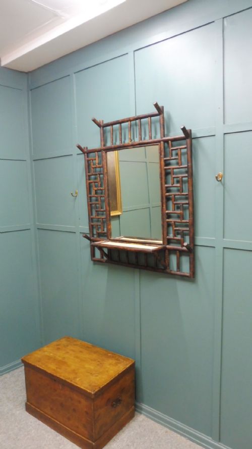 VICTORIAN BAMBOO HALL MIRROR - ADDITIONAL PHOTO 1