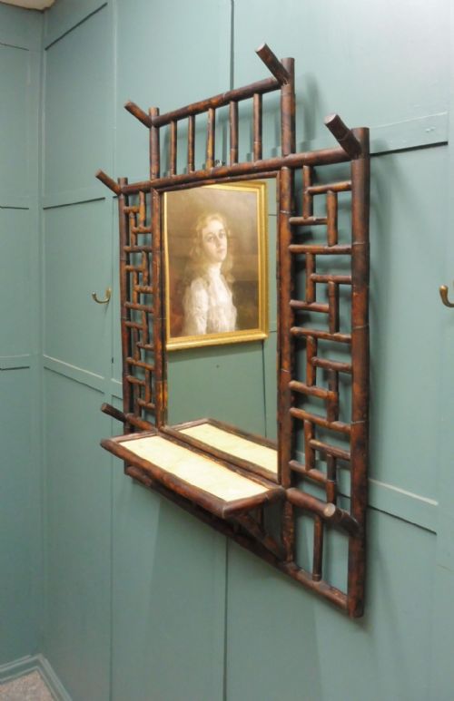 VICTORIAN BAMBOO HALL MIRROR - ADDITIONAL PHOTO 2