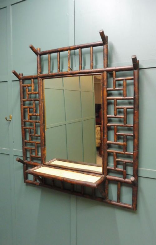 VICTORIAN BAMBOO HALL MIRROR - ADDITIONAL PHOTO 3