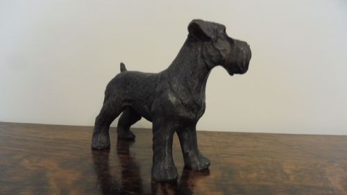 SMALL ANTIQUE BRONZE MODEL OF A TERRIER - ADDITIONAL PHOTO 6