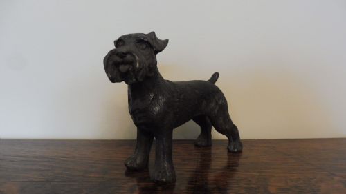 SMALL ANTIQUE BRONZE MODEL OF A TERRIER - ADDITIONAL PHOTO 10