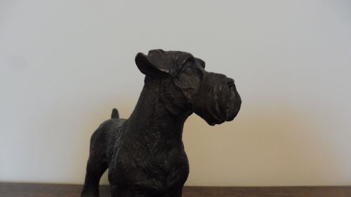 SMALL ANTIQUE BRONZE MODEL OF A TERRIER - ADDITIONAL PHOTO 11
