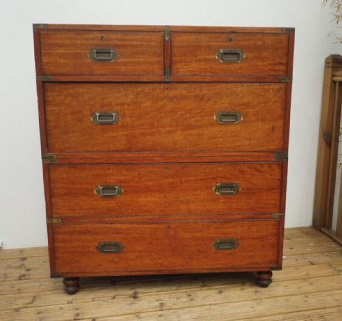 Original Antique Military Campaign Chest of Drawers