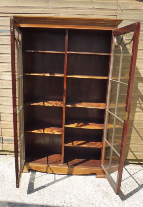EDWARDIAN MAHOGANY BOOKCASE - ADDITIONAL PHOTO 4