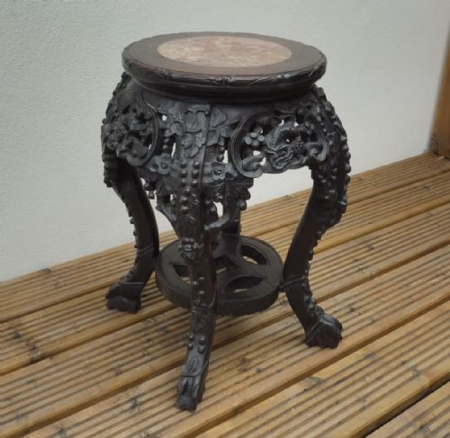CHINESE MARBLE TOPPED PLANTSTAND - ADDITIONAL PHOTO 2