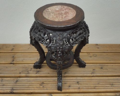CHINESE MARBLE TOPPED PLANTSTAND - ADDITIONAL PHOTO 3