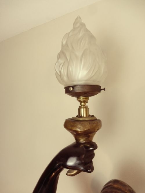 ANTIQUE VENETIAN CARVED WOOD AND GESSO FIGURAL STANDARD LAMP - ADDITIONAL PHOTO 13