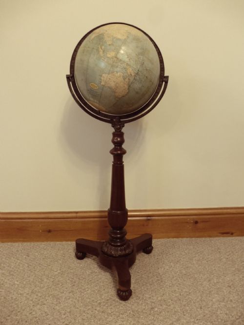 ANTIQUE FLOOR STANDING TERRESTRIAL GLOBE - ADDITIONAL PHOTO 2