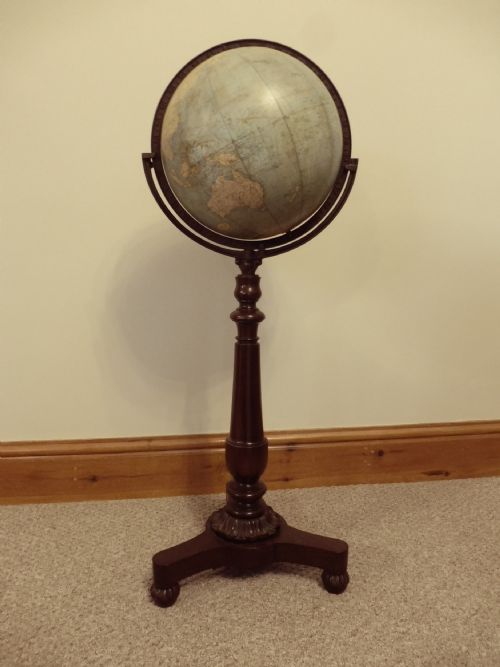 ANTIQUE FLOOR STANDING TERRESTRIAL GLOBE - ADDITIONAL PHOTO 11