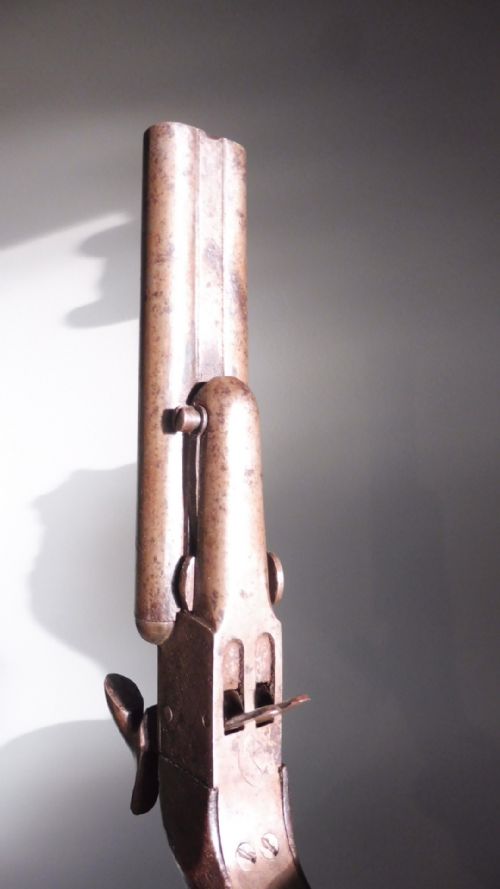 ANTIQUE DOUBLE BARREL PISTOL - ADDITIONAL PHOTO 11