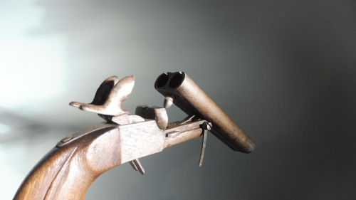 ANTIQUE DOUBLE BARREL PISTOL - ADDITIONAL PHOTO 14