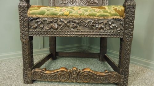 18TH CENTURY CARVED OAK ARMCHAIR - ADDITIONAL PHOTO 7